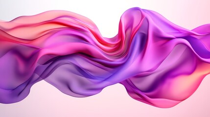 Abstract Flowing Fabric, Purple and Pink Waves, Soft Light, Dynamic, Smooth Texture, Design Element