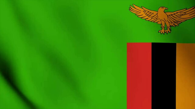 Animated Video Featuring the Wavy Flag of ZAMBIA