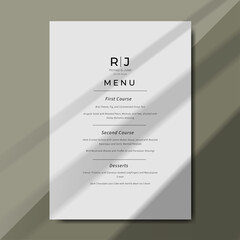 Simple modern and minimalist wedding menu template. black and white elegant menu card wediing and elegant font. editable menu template and esay to use. he template size is 5" x 7"
