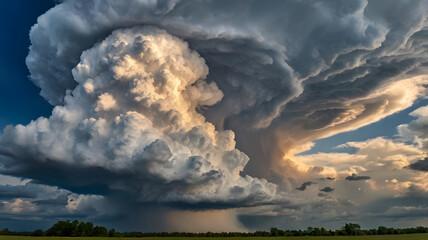 dramatic sky with clouds, ai generated