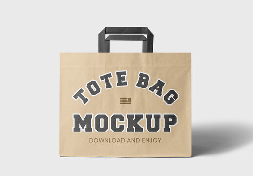 Front View Wide Paper Bag Mockup