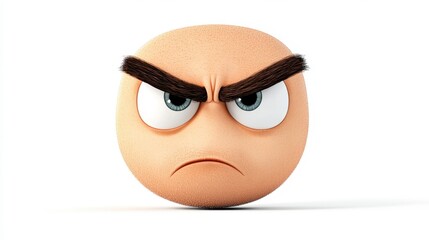 Angry cartoon character emotion expression with funny features