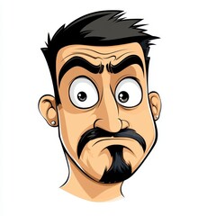 Obraz premium Cartoon Man with Surprised Expression and Distinct Mustache Features