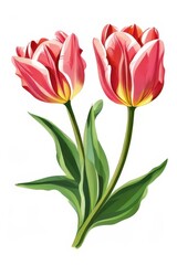the AI Image Generator, Elegant Pink and White Tulip Bloom o