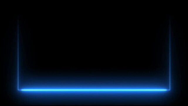 Animation of glowing neon rectangles abstract background. abstract glowing blue neon rectangle border frame. 4k animated on black background