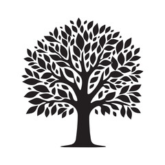 Obraz premium Simple Black and White Silhouette of a Tree