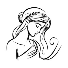 elegant woman sketch black vector decorative silhouette