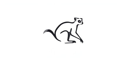 Fototapeta premium Lemur minimalist icon logo.