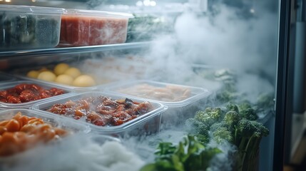 Icy Cold Freezer with Frozen Food