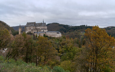 Fototapeta premium Vianden castle during autumn, Luxemburg