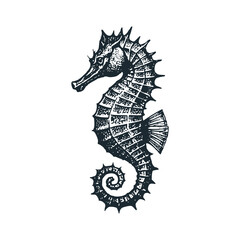 seahorse logo. sea animal icon. vector symbol.