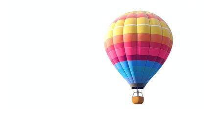 Naklejka premium A colorful hot air balloon against a white background.