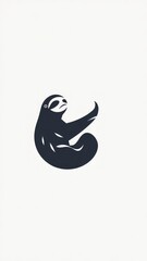 Fototapeta premium Sloth or Kukang minimalist icon logo.