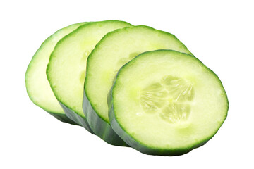 Sliced cucumber isolated on white