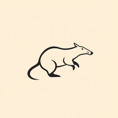 Obraz premium Aardvark or Trenggiling minimalist icon logo.