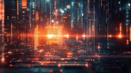 Fototapeta premium Futuristic High Technology circuit board background design. Communication concept.