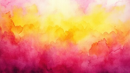 Bright yellow and pink gradient with soft clouds of texture, resembling watercolor blending into a luminous sunset.