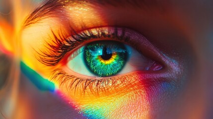 A kaleidoscope of colors with rainbow hues blending seamlessly.