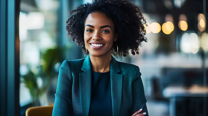 Obraz premium A woman in a leadership position promoting diversity and inclusion in the workplace (2)