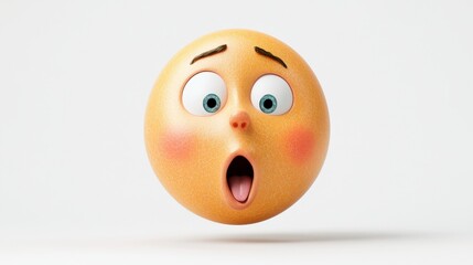 Fototapeta premium Surprised Cartoon Face with Wide Eyes and Open Mouth Expression