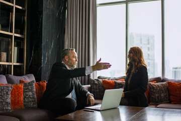 Businessperson are meeting at hotel.