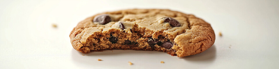 Detailed artistic rendering of a bitten cookie with clean background