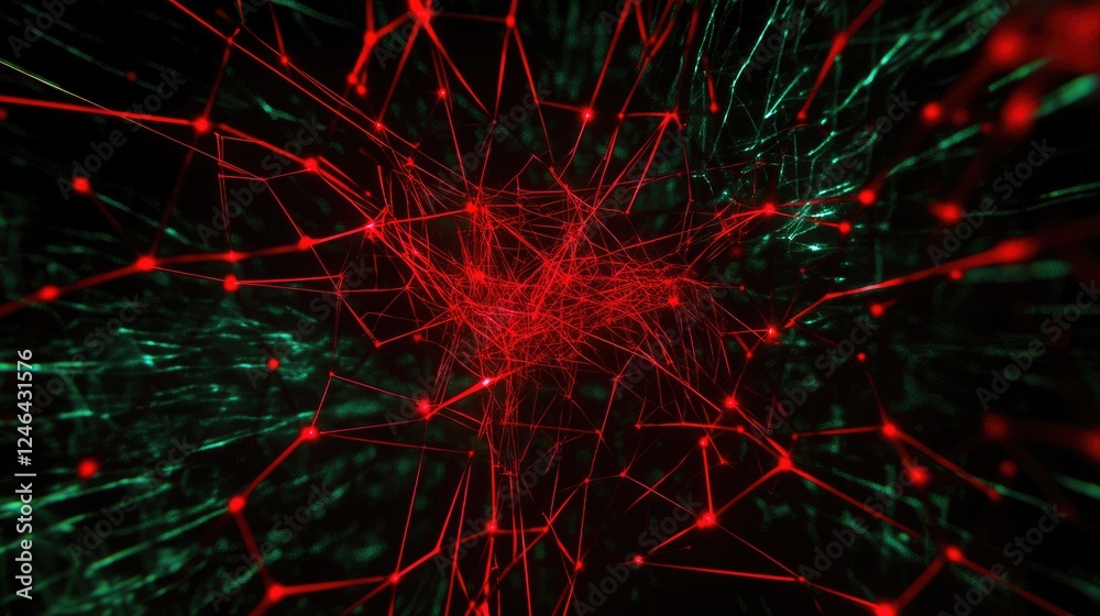 Poster cybersecurity protection network with data encryption visuals.