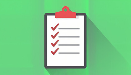 Checklist on clipboard with red checkmarks symbolizing organization and planning
