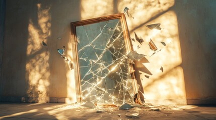 Shattered Reflections: A Broken Mirror's Tale of Light and Shadow