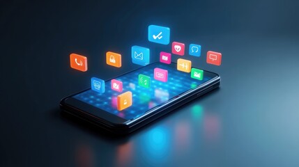 Digital communication network with futuristic holographic UI.