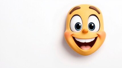 Fototapeta premium Cheerful Cartoon Character Face with Big Smile and Bright Eyes