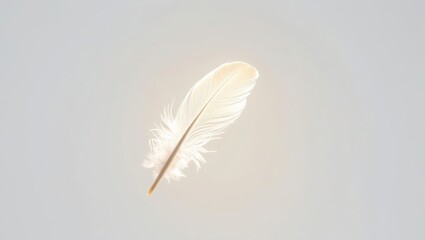 Obraz premium Christ prayer eternity. A delicate white feather rests against a soft, neutral background, showcasing its intricate details and lightness.