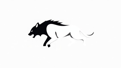 Fototapeta premium Hyena minimalist icon logo. 