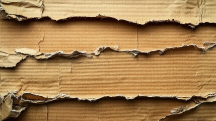 Close up of grunge cardboard texture with torn paper on a piece of cardboard sheet