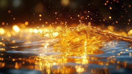 Golden Hour Water Splash: A Captivating Display of Nature's Beauty