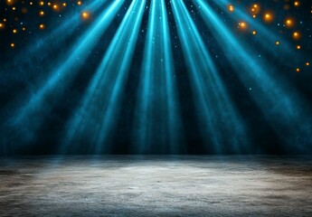 Obraz premium Abstract Blue and Yellow Light Rays on Dark Textured Background