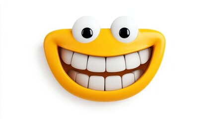 Bright Yellow Smile Icon for Joyful and Happy Themes