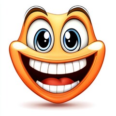 Bright and Cheerful Cartoon Smile Face with Big Eyes and Grin