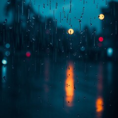 Raindrops in the Blue Hour A Cinematic Rainy Night Scene