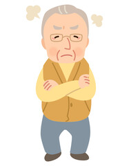 高齢男性　表情ポーズ　シニア　高齢者　後期高齢者