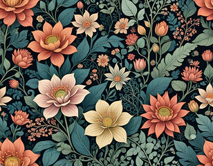 seamless pattern with flowers