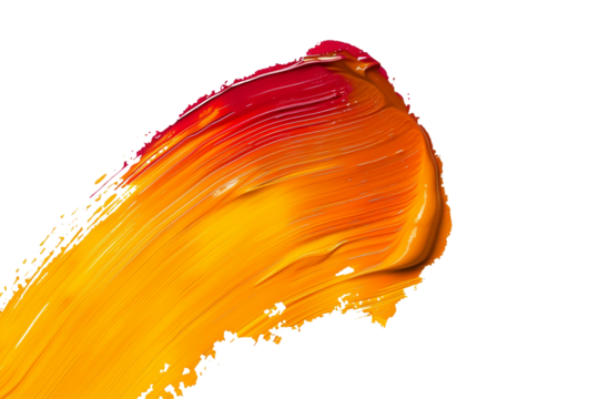 Eye-catching bush stroke of paint showcasing the artist's unique style and flair isolated on transparent background