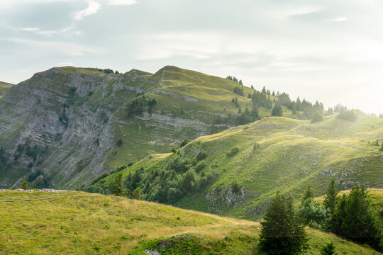 Jura mountains near Cr&ecirc;t de la Neige, jurassic landscape, France