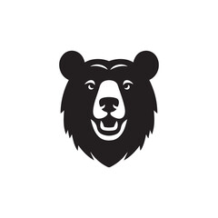Bear head silhoutee vector on white background 