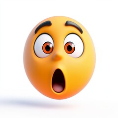Surprised Emoji Face with Wide Eyes and Open Mouth Expression