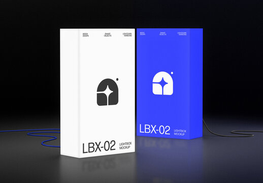 Dark Frameless Lightbox Signage Mockup