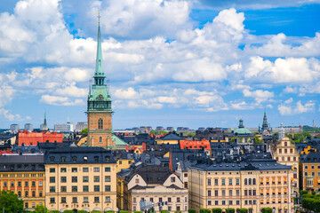 Obraz premium スウェーデン 高台から眺めるストックホルムの街並み