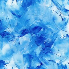 Obraz premium Abstract blue ink painting, swirling texture, white background, design element