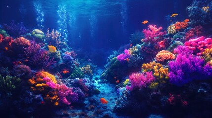 Fototapeta premium Vibrant coral reefs underwater marine life gigapixel imagery ocean environment scenic view nature's beauty