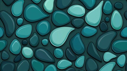 Abstract Teal Green Pebble Seamless Pattern